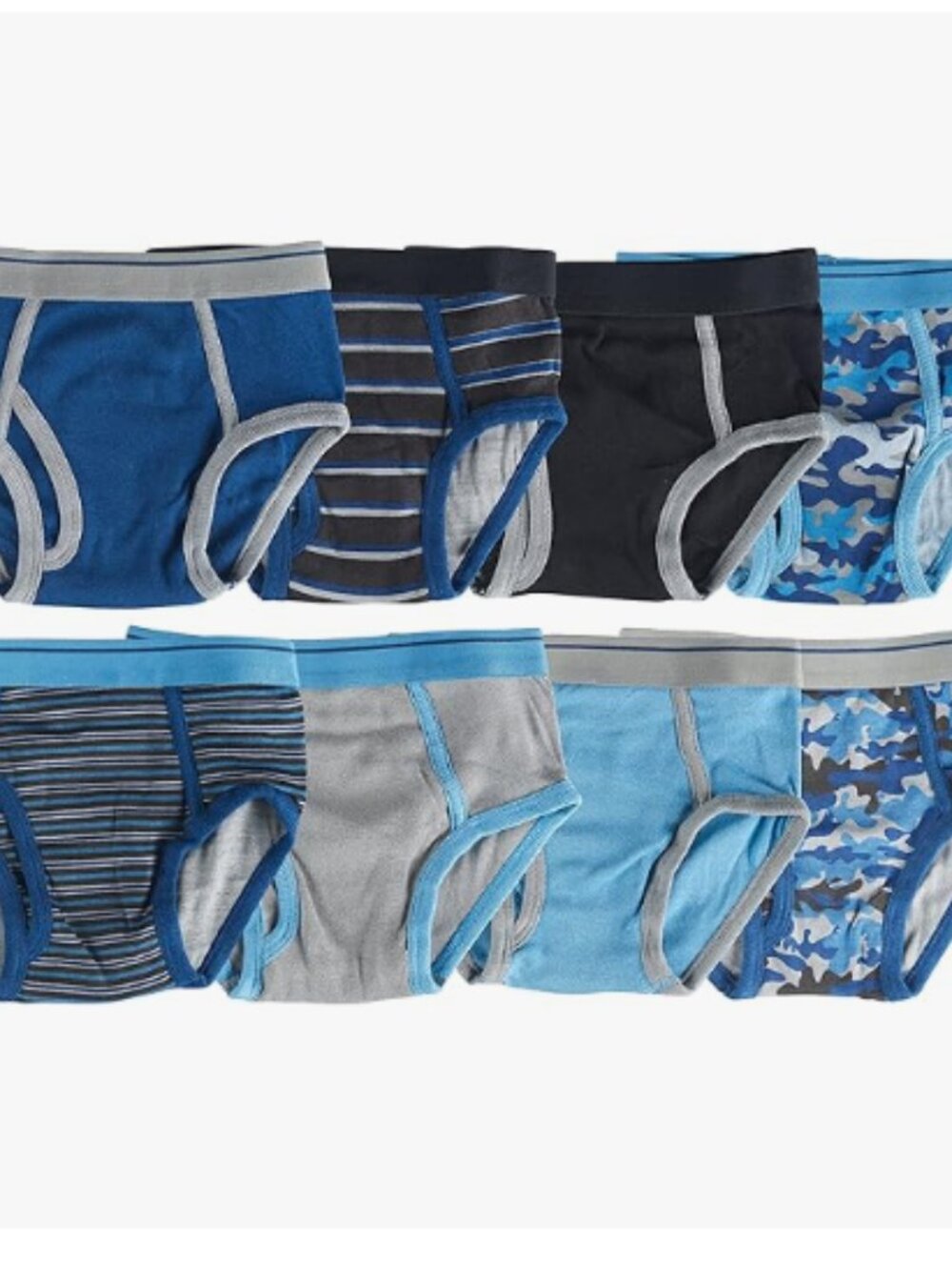 Trimfit Boys Soft 100% Cotton Tagless Briefs (8-Pack) New Size Large 8-10